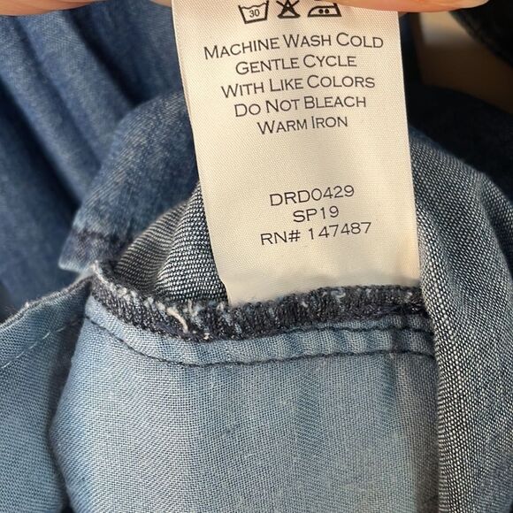 NWT Draper James Denim Long Sleeve Chambray Shirt Dress Size 12 - Picture 6 of 8